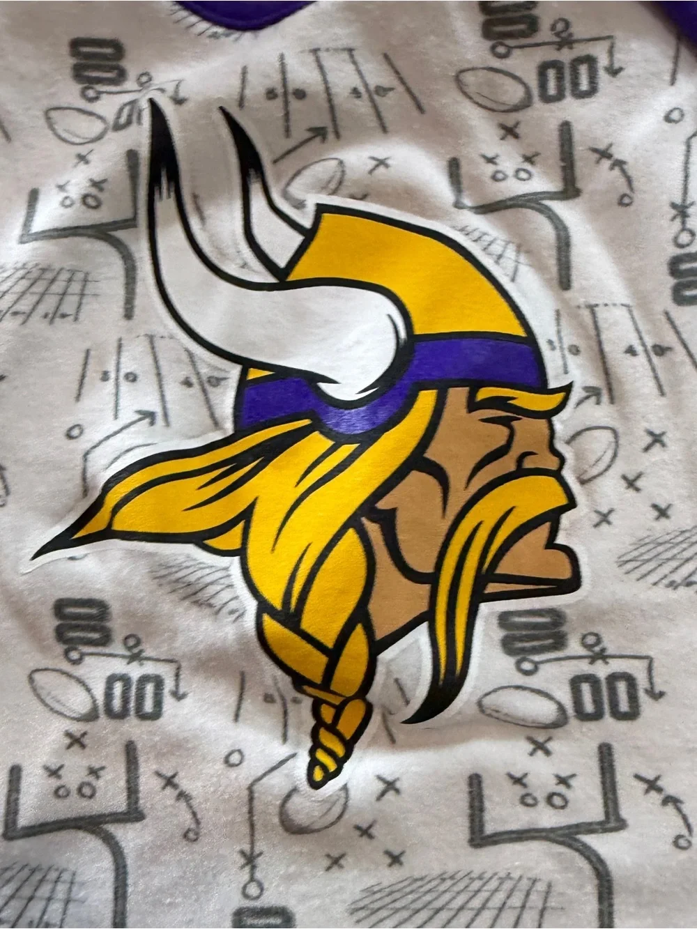 NFL Minnesota Vikings White with Purple Trim Snap Closure Onesie Sz 12M